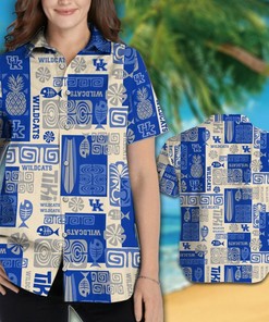 NCAA Kentucky Wildcats Blue Creammy Hawaiian Shirt