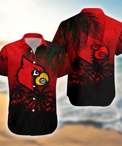 NCAA Louisville Cardinals Coconut Tree All Over Print Hawaiian Shirt