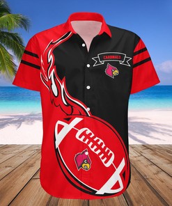 NCAA Louisville Cardinals Red Black Hawaiian Shirt Ver 2
