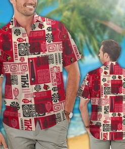 NCAA Louisville Cardinals Red Gold Hawaiian Shirt