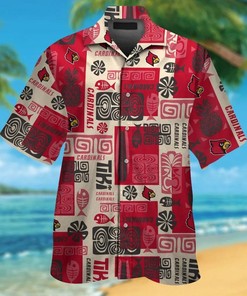 NCAA Louisville Cardinals Red Gold Hawaiian Shirt