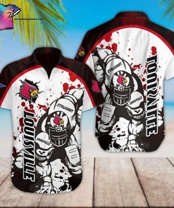 NCAA Louisville Cardinals White Red Hawaiian Shirt