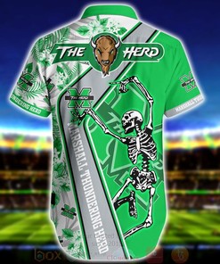 NCAA Marshall Thundering Herd Skeleton Aloha Hawaiian Shirt