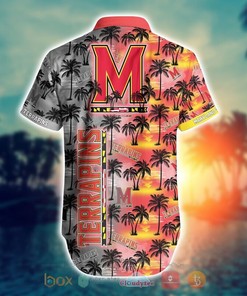 NCAA Maryland Terrapins Coconut Tree Red Yellow Hawaiian Shirt