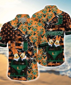 NCAA Miami Hurricanes Mickey Mouse Hawaiian Shirt Outfit