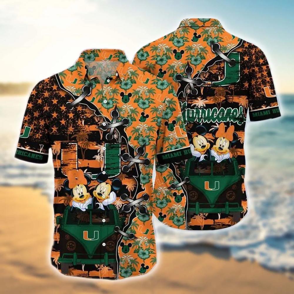 NCAA Miami Hurricanes Mickey Mouse Hawaiian Shirt Outfit