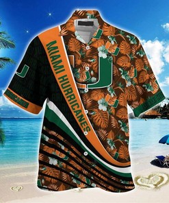 NCAA Miami Hurricanes Orange Hawaiian Shirt Man