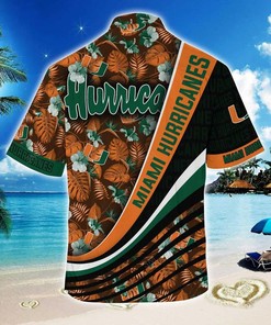 NCAA Miami Hurricanes Orange Hawaiian Shirt Man