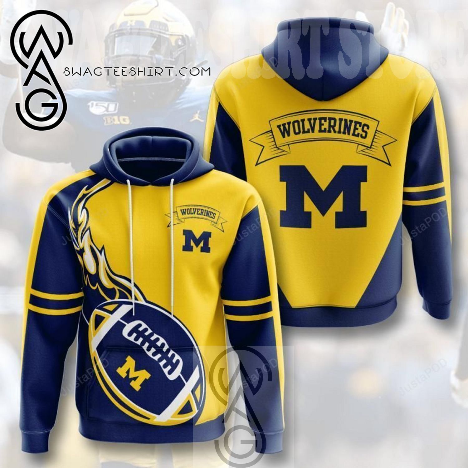 NCAA Michigan Wolverines 3D Full Printing Shirt Style 11