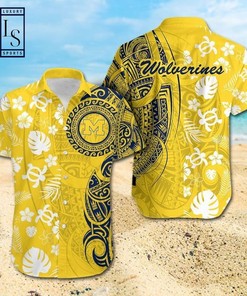 NCAA Michigan Wolverines Samoan Print Hawaiian Shirt