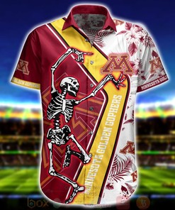 NCAA Minnesota Golden Gophers Skeleton Aloha Shirt