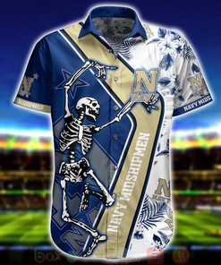 NCAA Navy Midshipmen Skeleton Aloha Shirt