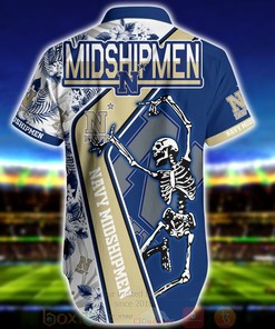 NCAA Navy Midshipmen Skeleton Aloha Shirt
