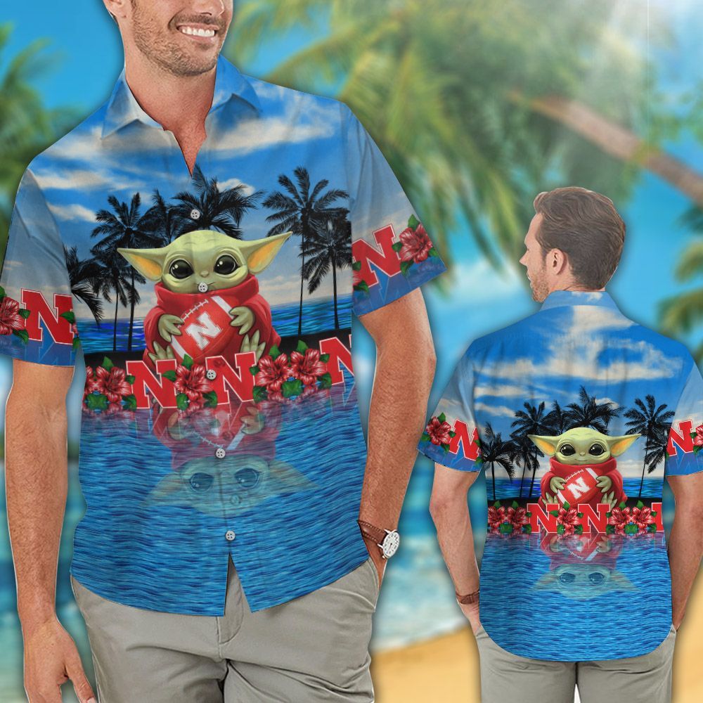 NCAA Nebraska Cornhuskers Baby Yoda Hawaiian Shirt