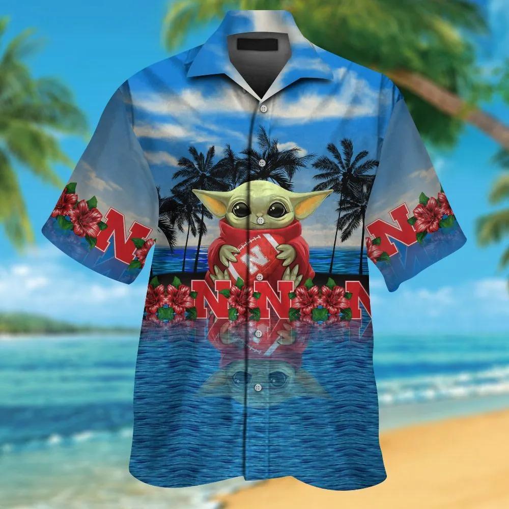 NCAA Nebraska Cornhuskers Baby Yoda Hawaiian Shirt Ver 1