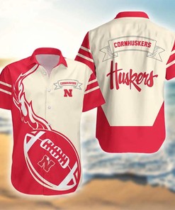 NCAA Nebraska Cornhuskers Red Cream Hawaiian Shirt for Men Women
