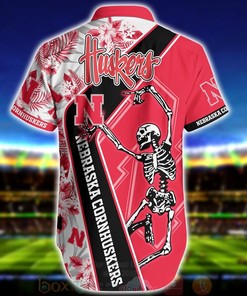 NCAA Nebraska Cornhuskers Skeleton Aloha Shirt