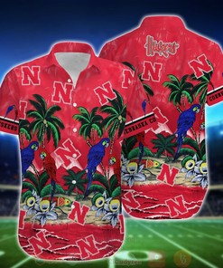 NCAA Nebraska Cornhuskers Tropical Sea And Parrots Aloha Shirt