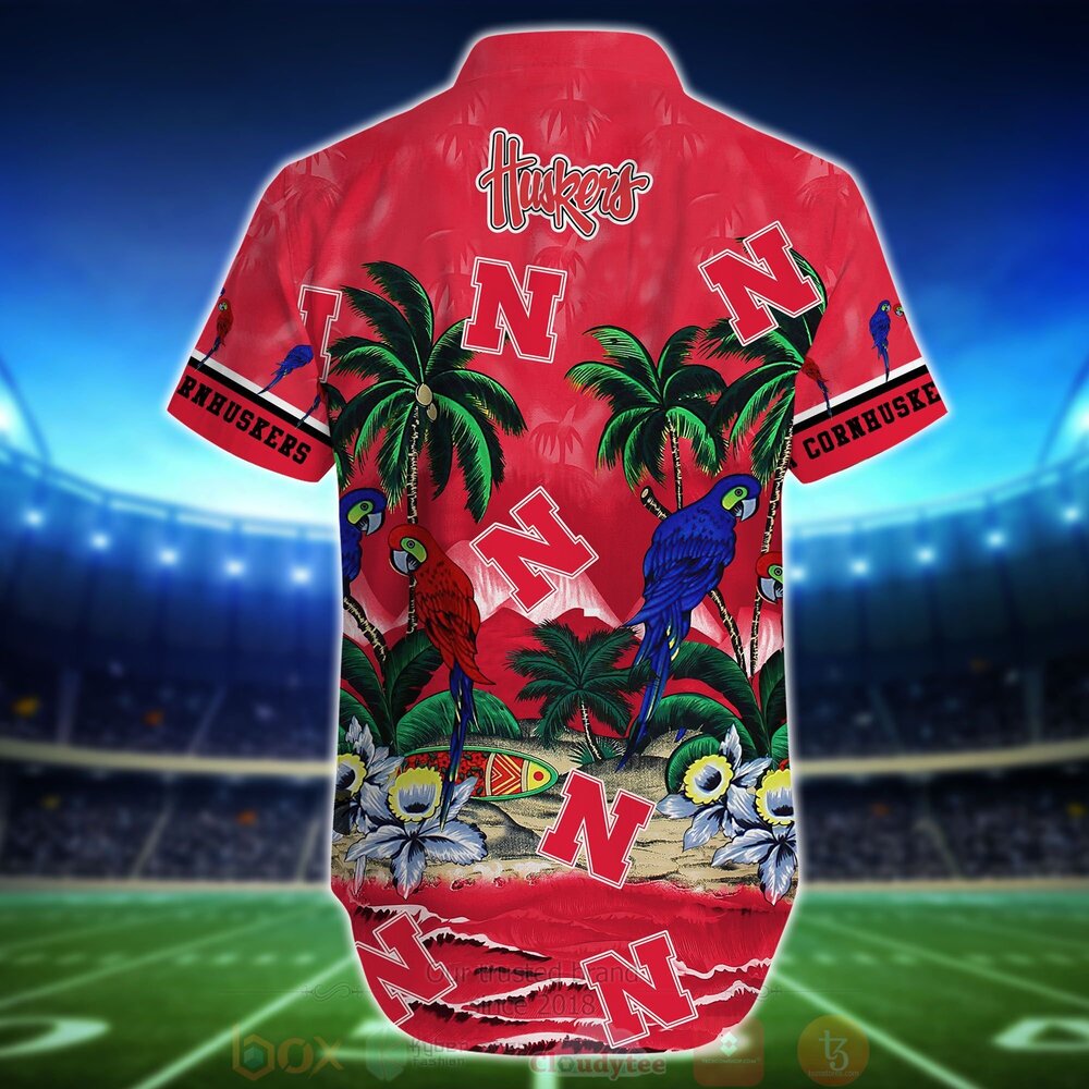 NCAA Nebraska Cornhuskers Tropical Sea And Parrots Aloha Shirt