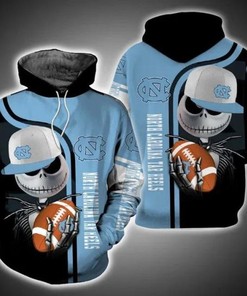 NCAA North Carolina Tar Heels Jack Skellington Pullover Hoodie