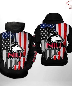 NCAA Northern Illinois Huskies American Flag 3D Hoodie for Men