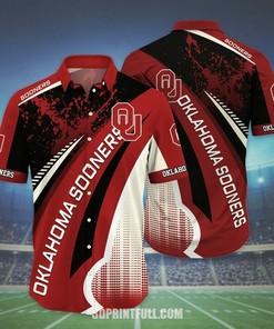 NCAA Oklahoma Sooners Crimson Black Hawaiian Shirt