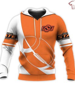 NCAA Oklahoma State Cowboys Orange White 3D Hoodie