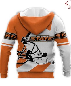 NCAA Oklahoma State Cowboys Orange White 3D Hoodie