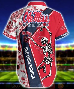 NCAA Ole Miss Rebels Red Skeleton Hawaiian Shirt