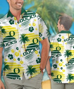 NCAA Oregon Ducks Green Yellow Hawaiian Shirt