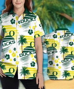 NCAA Oregon Ducks Green Yellow Hawaiian Shirt