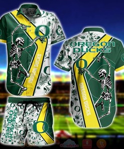 NCAA Oregon Ducks Skeleton Aloha Shirt