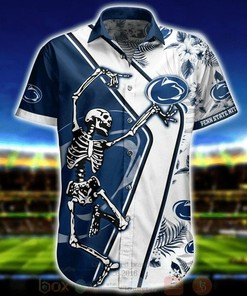NCAA Penn State Nittany Lions Skellingon Blue White Hawaiian Shirt