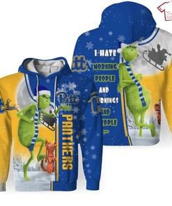 NCAA Pittsburgh Panthers The Grinch Christmas 3D Hoodie