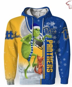 NCAA Pittsburgh Panthers The Grinch Christmas 3D Hoodie