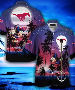 NCAA Smu Mustangs Moon And Stars Night Hawaiian Shirt