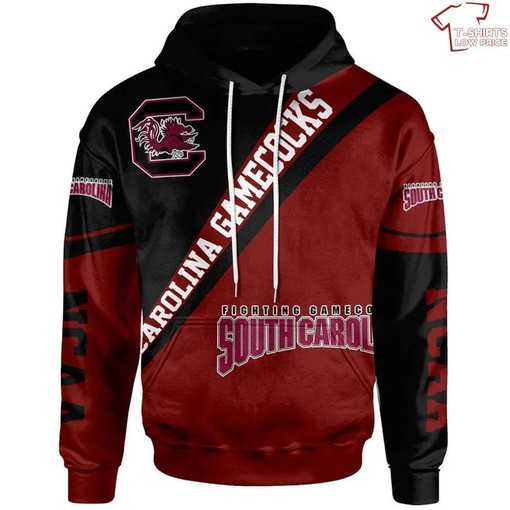 NCAA South Carolina Gamecocks Red Black 3D Hoodie All Over Printed