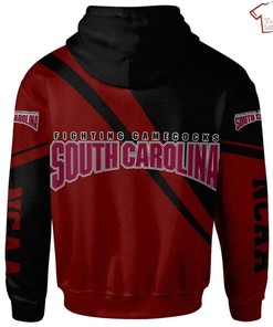 NCAA South Carolina Gamecocks Red Black 3D Hoodie All Over Printed