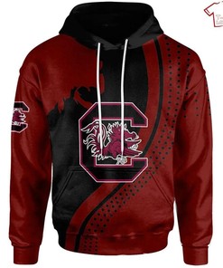 NCAA South Carolina Gamecocks Red Black 3D Hoodie for Men