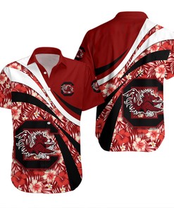 NCAA South Carolina Gamecocks Red Black Hawaiian Shirt