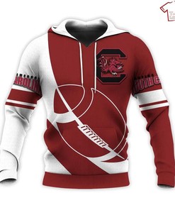 NCAA South Carolina Gamecocks Red White 3D Hoodie