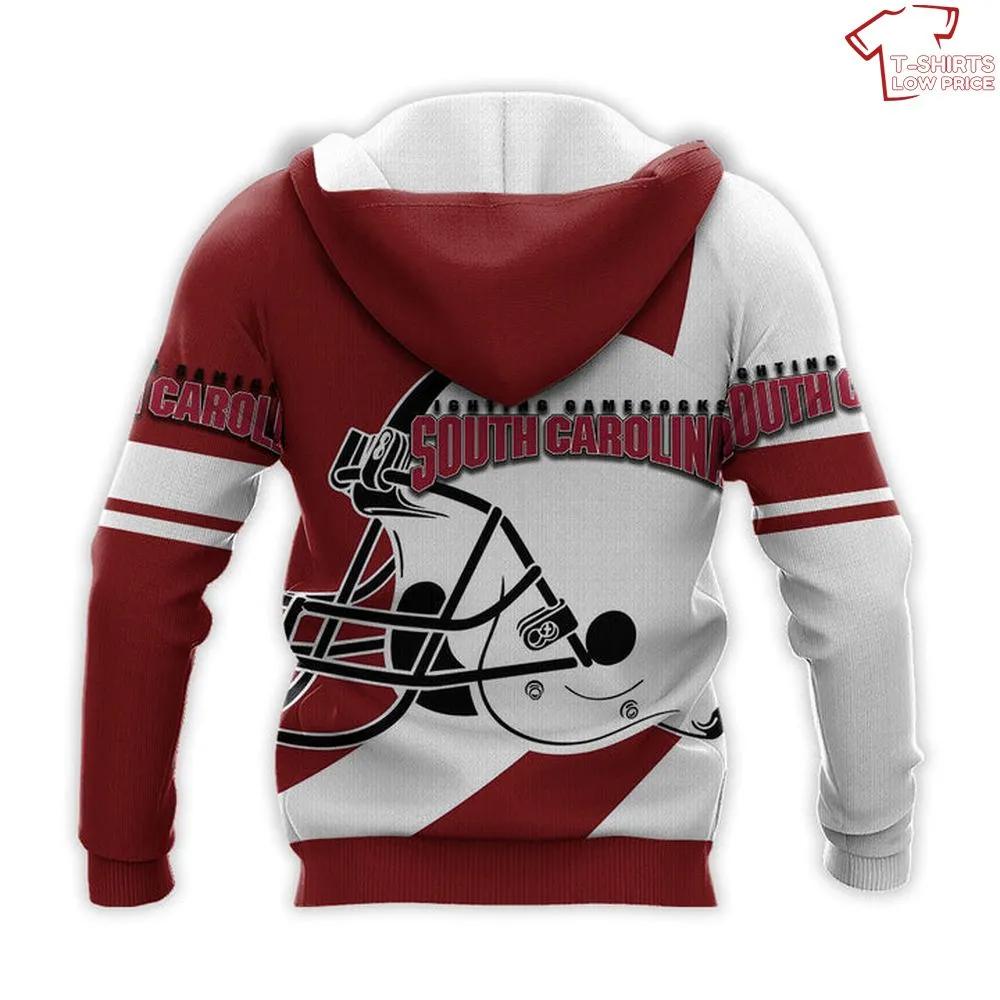 NCAA South Carolina Gamecocks Red White 3D Hoodie