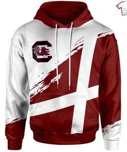 NCAA South Carolina Gamecocks Red White All Over Printed 3D Hoodie