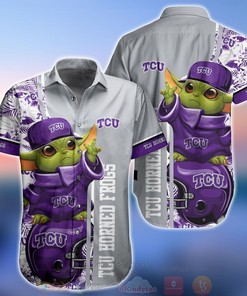 NCAA Tcu Horned Frogs Baby Yoda Aloha Shirt
