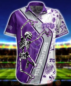 NCAA Tcu Horned Frogs Skeleton Aloha Shirt