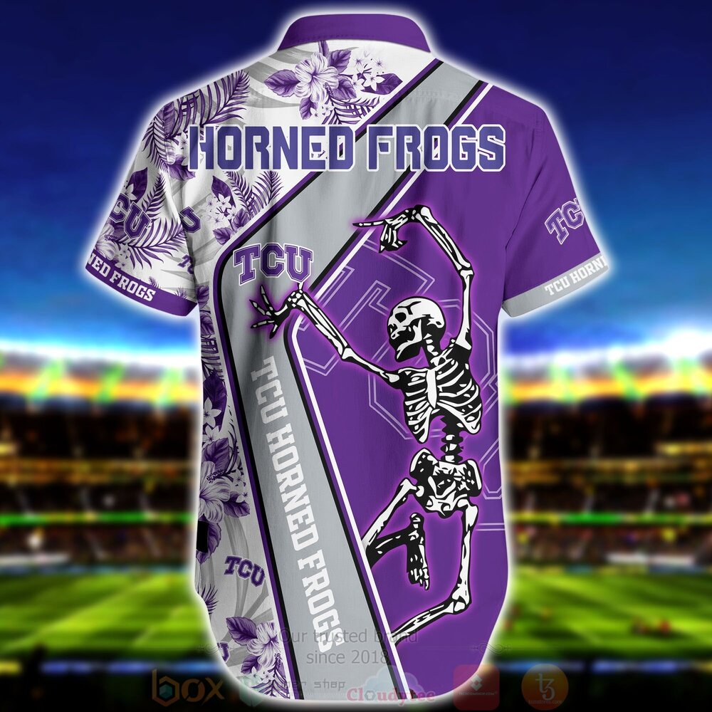 NCAA Tcu Horned Frogs Skeleton Aloha Shirt