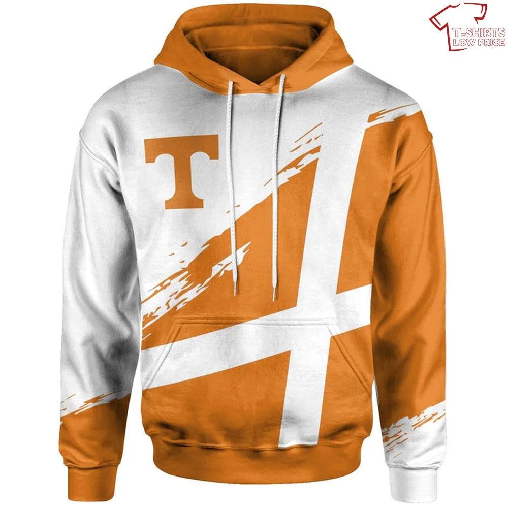 NCAA Tennessee Volunteers Orange White 3D Hoodie for Men Women