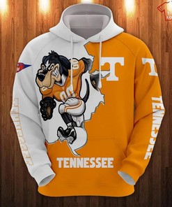 NCAA Tennessee Volunteers Orange White Mascot 3D Hoodie