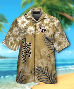 NCAA UCF Knights Gold Flowers Hawaiian Shirt