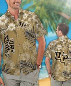 NCAA UCF Knights Gold Flowers Hawaiian Shirt